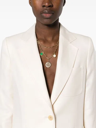 Shop Max Mara White Linen Single-breasted Blazer For Women