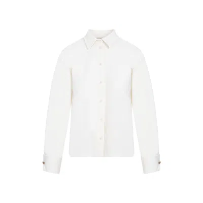Shop Max Mara White Wool Shirt Jacket For Women