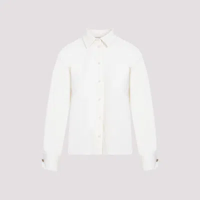 Shop Max Mara White Wool Shirt Jacket For Women