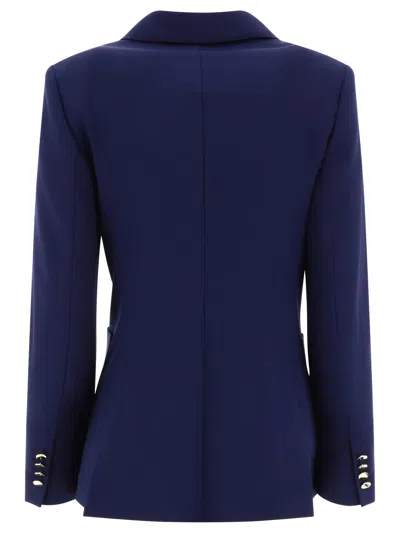 Shop Max Mara Navy Wool And Mohair Double-breasted Blazer For Women