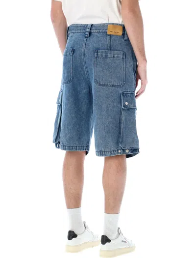Shop Isabel Marant Men's Denim Shorts For Ss24 In Light Blue By