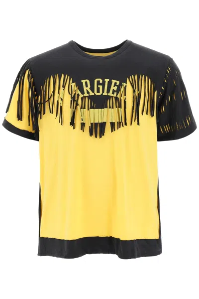 Shop Maison Margiela Men's  Fringe T-shirt In Mixed Colours For Fw23 In Multicolor