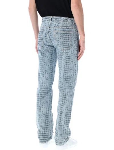 Shop Givenchy Men's Straight Fit Denim Trousers With Zip In Light Blue By