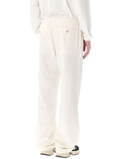 Shop Palm Angels Men's White Travel Chino Pants For Ss24 By
