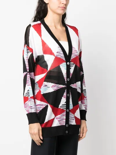 Shop Missoni Boldly Sophisticated Intarsia Knit Cardigan In Navy
