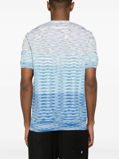 Shop Missoni Cotton Tie-dye T-shirt For Men In Blue Multicolor
