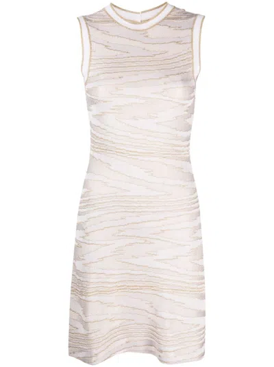 Shop Missoni Festive Zigzag Mini Dress For Women | Golden Patterned Sleeveless Dress