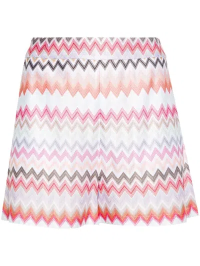 Shop Missoni Multicolour Zigzag Woven Shorts For Women In Tan