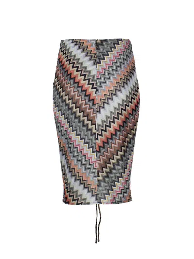 Shop Missoni Colorful Zigzag Midi Skirt For Women In Multicolor
