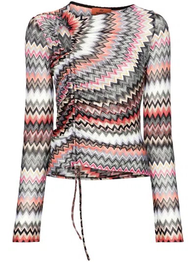 Shop Missoni Women's Multicolour Asymmetrical Knit Top