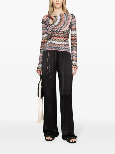 Shop Missoni Women's Multicolour Asymmetrical Knit Top