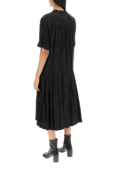 Shop Mm6 Maison Margiela Black Jacquard Shirt Dress For Women