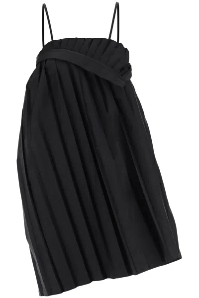 Shop Mm6 Maison Margiela Black Pleated Mini Dress From Maison Margiela's Mm6 Collection