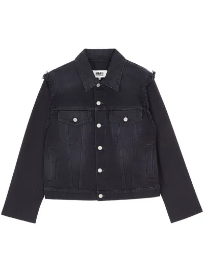 Shop Mm6 Maison Margiela Black Denim Jackets For Women In 23fw Collection