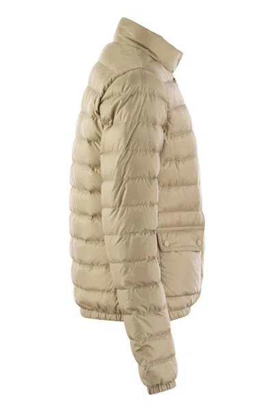 Shop Moncler Beige Short Down Jacket For Women