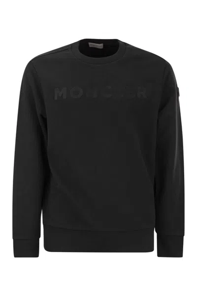 Shop Moncler Black Cotton Sweatshirt For Men | Ss24 Collection