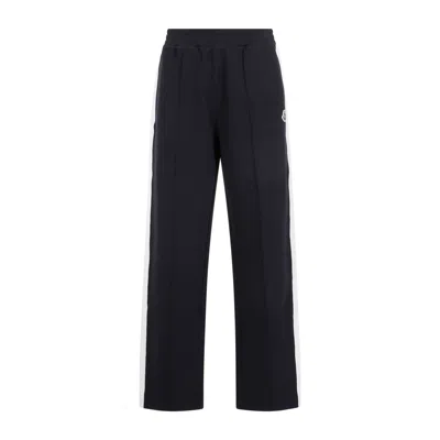 Shop Moncler Blue Cotton Blend Sweat Track Pants For Women