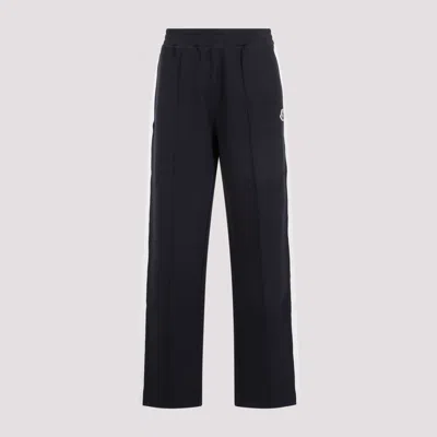Shop Moncler Blue Cotton Blend Sweat Track Pants For Women