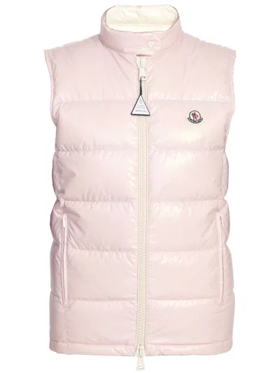 Shop Moncler Pink Down Vest For Women