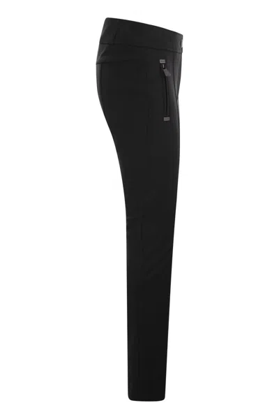 Shop Moncler Black Twill Trousers For Women
