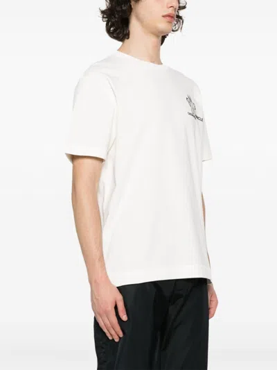 Shop Moncler Cotton Logo T-shirt For Women In White