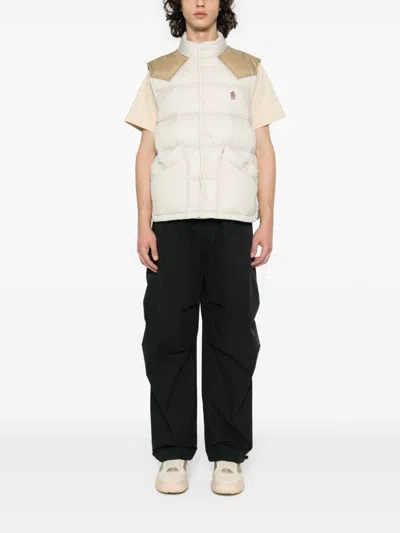 Shop Moncler Light Beige Men's Vest For Ss24 In Tan