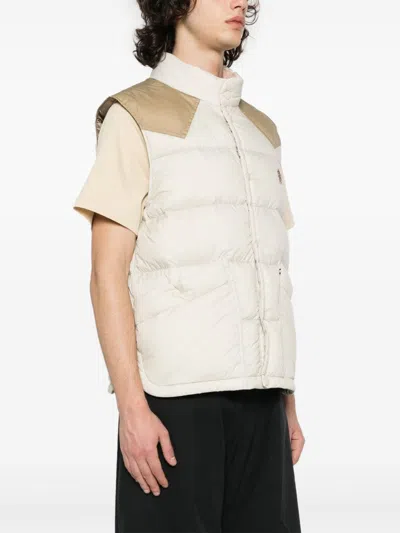 Shop Moncler Men's Green Down Vest For Ss24 In Tan