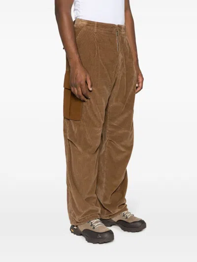Shop Moncler Men's Corduroy Cargo Pants In Brown