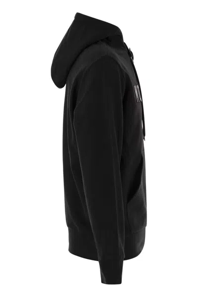 Shop Moncler Men's Logo-printed Cotton Hoodie For Ss24 In Black