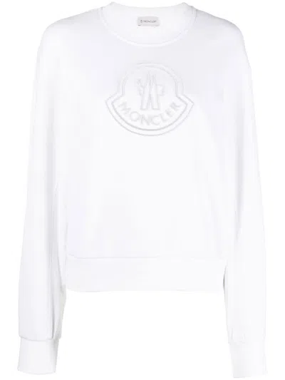 Shop Moncler Women's Carryover Black 001 Sweatshirt With Embroidered Logo