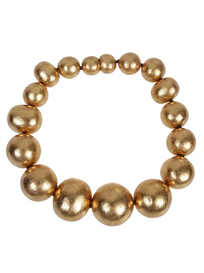 Shop Monies Luxurious Golden Necklace For Women With Handcrafted Wood Details