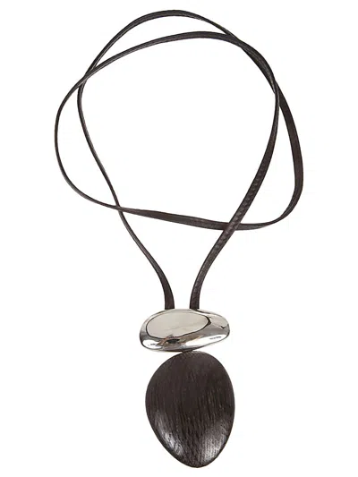 Shop Monies Gray Anniversary Wood Pendant Necklace For Women In Grey
