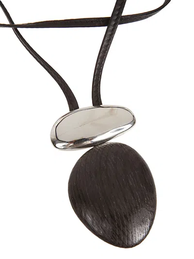 Shop Monies Gray Anniversary Wood Pendant Necklace For Women In Grey