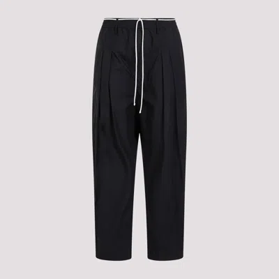 Shop Mordecai Black Drawstring Trousers For Men