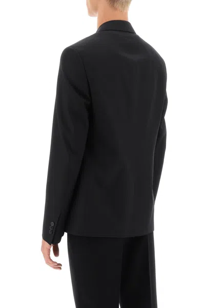 Shop Off-white Men's Black Wool Strap Relaxed Jacket