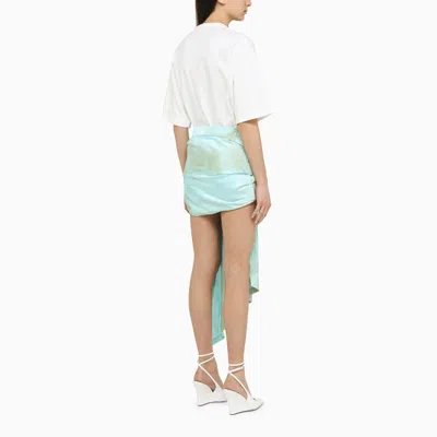 Shop Off-white Asymmetrical Light Blue Dress In White And Multicolor By Ss23 Collection