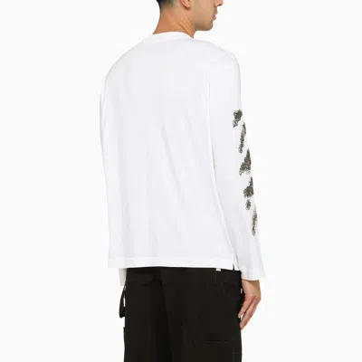 Shop Off-white Men's White Long-sleeved T-shirt For Fw2324 In Black