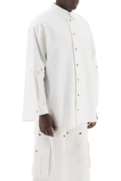 Shop Off-white 90s Logo Overshirt In Raw White Cotton For Men