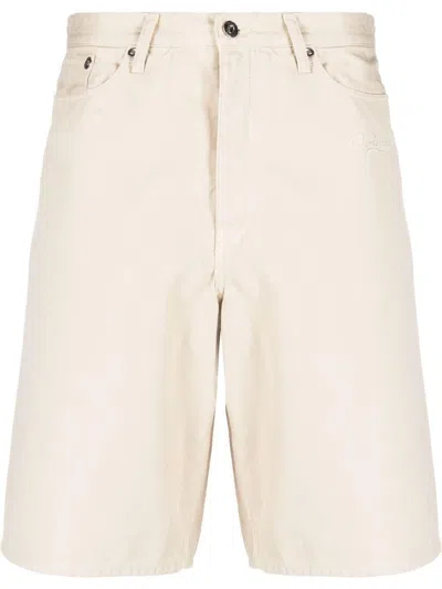 Shop Off-white Loose Fit Bermuda Shorts In Beige