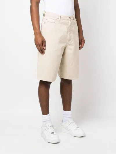 Shop Off-white Loose Fit Bermuda Shorts In Beige