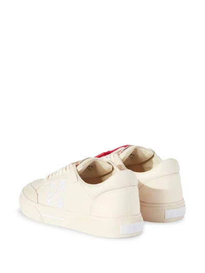 Shop Off-white White Canvas Low Vulcanized Sneakers With Signature Arrows And Zip Tie For Women In Tan