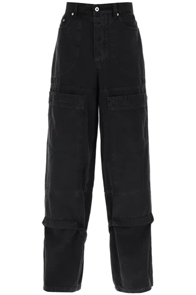 Shop Off-white Utility Style Wide Leg Cargo Pants For Men In Black