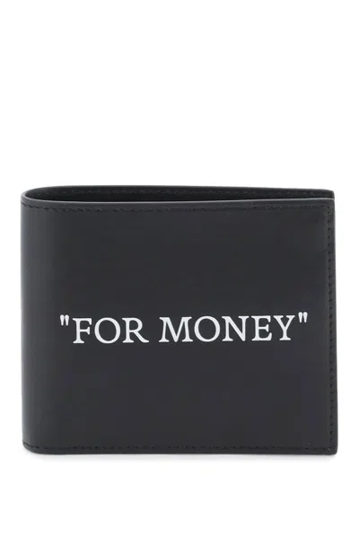 Shop Off-white Black Leather Bifold Wallet For Men