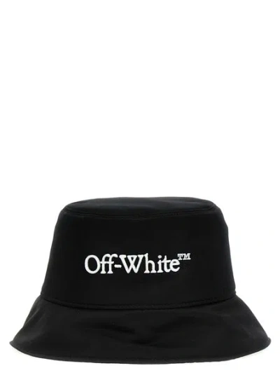 Shop Off-white Black Logo-embroidered Bucket Hat For Women