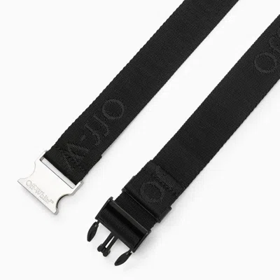 Shop Off-white Black Long Tape 35 Belt For Men