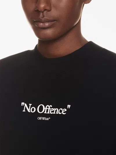 Shop Off-white Black Oversized Cotton Sweatshirt With Logo And Slogan Prints