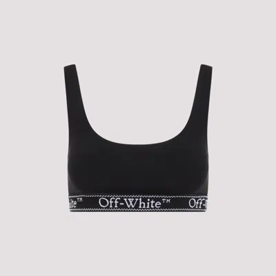 Shop Off-white Black Straight Hem Cropped Top For Women