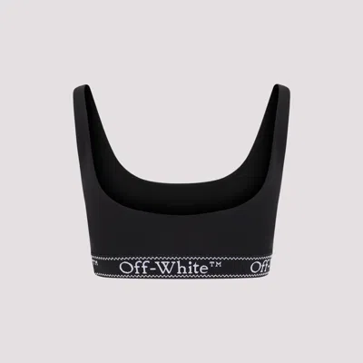 Shop Off-white Black Straight Hem Cropped Top For Women