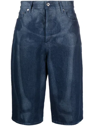 Shop Off-white Body Scan Bermuda Shorts For Men In Blue Denim
