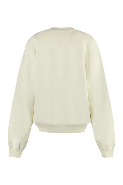 Shop Off-white Flocked Logo Crew-neck Sweatshirt For Women In White